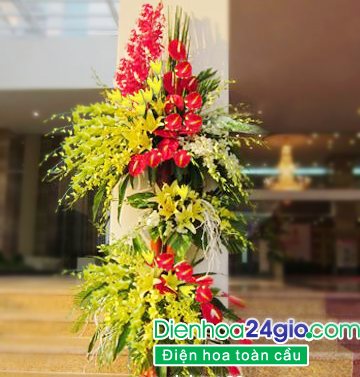 Hoa khai trương văn phòng đẹp và sang trọng