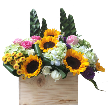 Bạn muốn đặt giỏ hoa sinh nhật đẹp cắm bằng hoa hướng dương