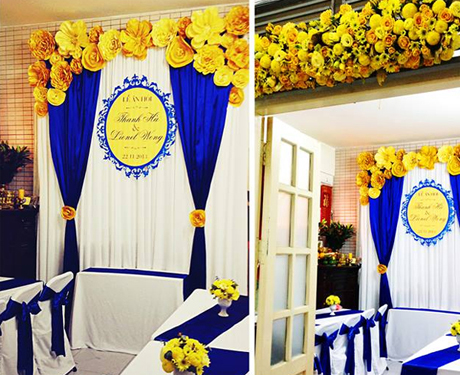 Màu vàng cho tiệc cưới thêm sắc màu tươi thắm