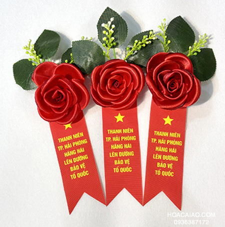 Hoa Cài Áo Đại Biểu - Hàng Đẹp, Giá Rẻ, In Thiết Kế Theo Yêu Cầu Toàn Quốc
