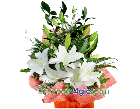 Bó hoa ly trắng