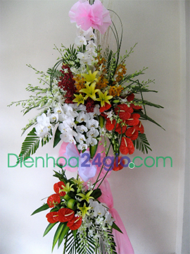 Kệ hoa chúc mừng đẹp KT08