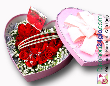 Hộp tim hồng đỏ