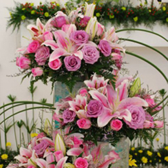 Kệ hoa hồng tím đẹp KT25