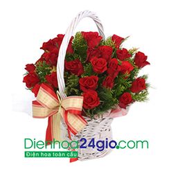Giỏ hoa hồng tình yêu