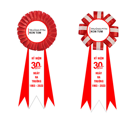 Hoa cài áo đại biểu màu đỏ