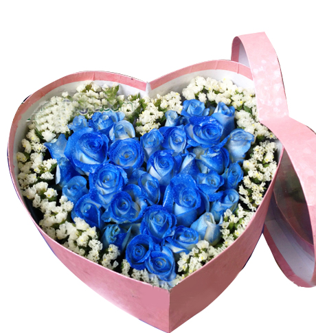 Hộp hoa hồng xanh khoảng 30 bông