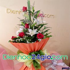 Bó hoa ly, hồng 