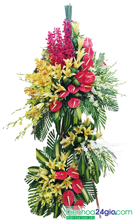 Lẵng hoa khai trương đẹp KT120