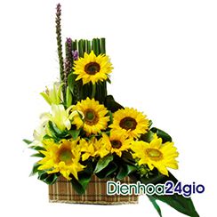 Giỏ hoa hướng dương