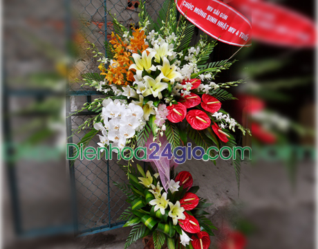 Kệ hoa chúc mừng đẹp KT53