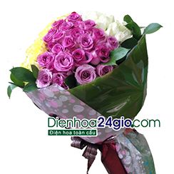 Bó hồng 4 màu