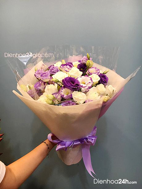 Bó hoa lan tường tím HB171