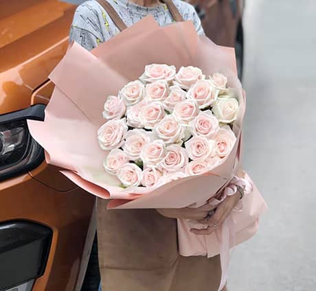 Bó hoa hồng kem HB601