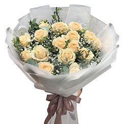 Bó hoa hồng vàng kem HB96