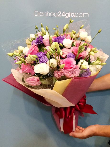 Bó hoa sinh nhật tứ sắc HB274