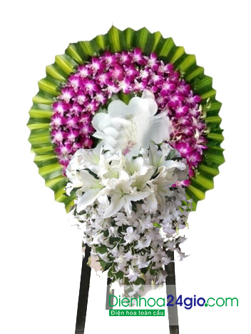 Hoa chia buồn màu trắng tím CB36