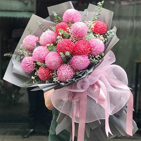 Bó hoa cúc mẫu đơn HB712