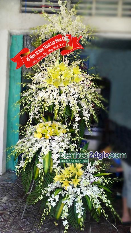 Kệ hoa lan trắng KT04