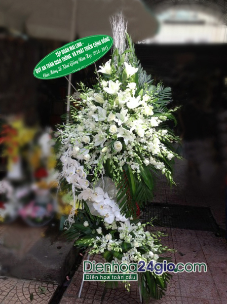 Lẵng hoa khai trương trang nhã KT87